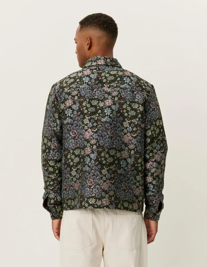 Men Les Deux ShirtsOvershirts Jaiden Jacquard Overshirt 8211 RosinChive Green