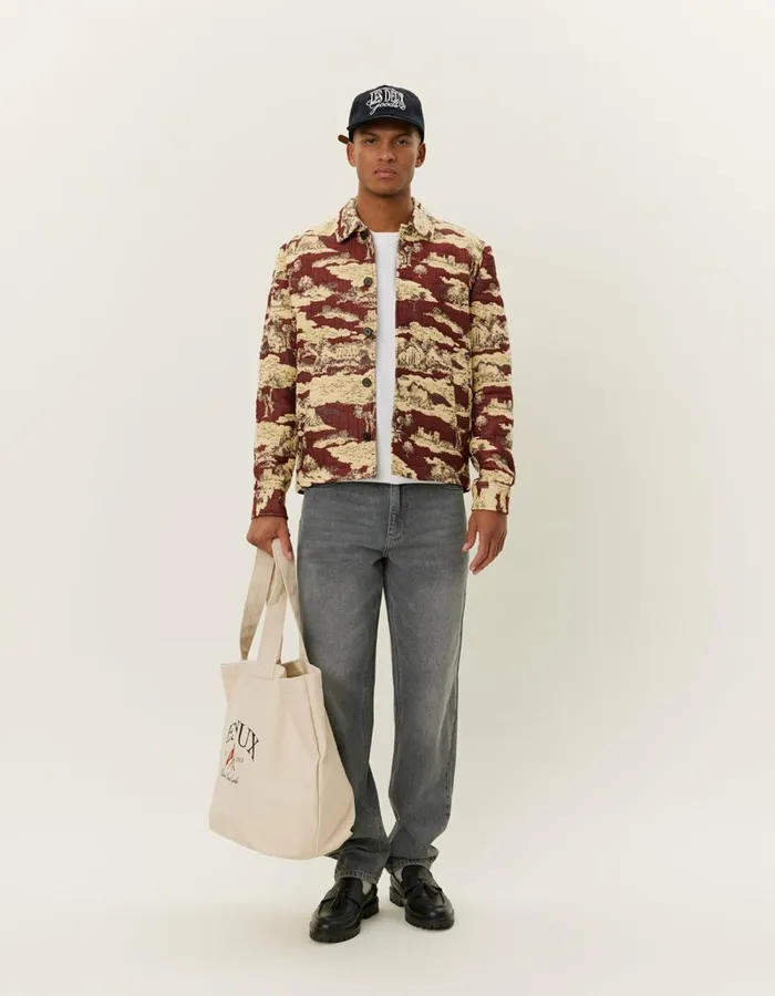 Men Les Deux ShirtsOvershirts Jaiden Ruins Jaqcuard Overshirt 8211 Bossa NovaSummer Melon