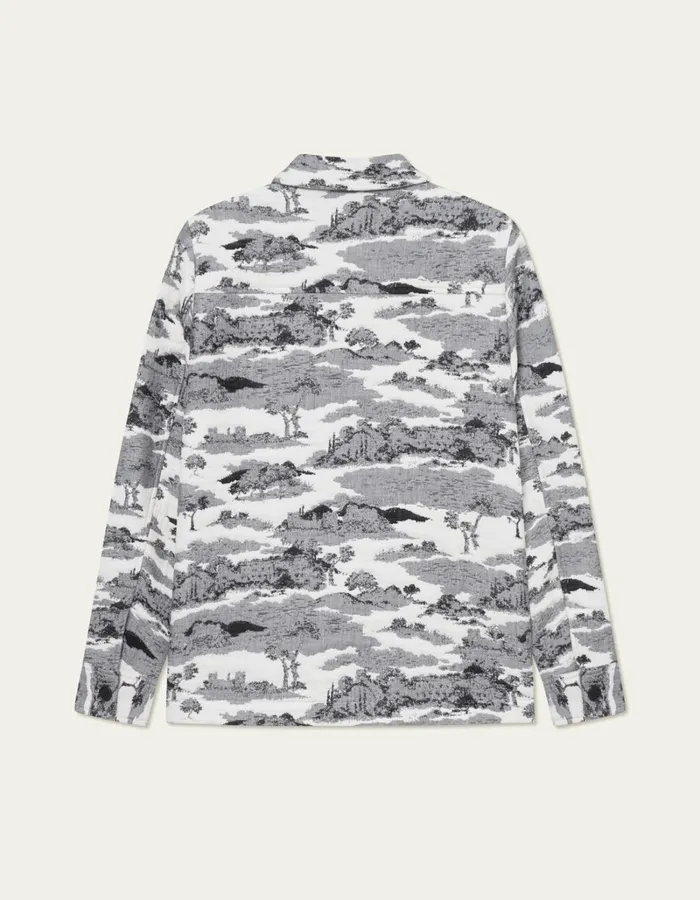 Men Les Deux ShirtsOvershirts Jaiden Ruins Jaqcuard Overshirt 8211 WhiteBlack
