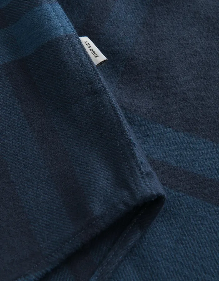 Men Les Deux ShirtsOvershirts Jeremy Flannel Shirt 8211 Dark NavyMidnight Blue