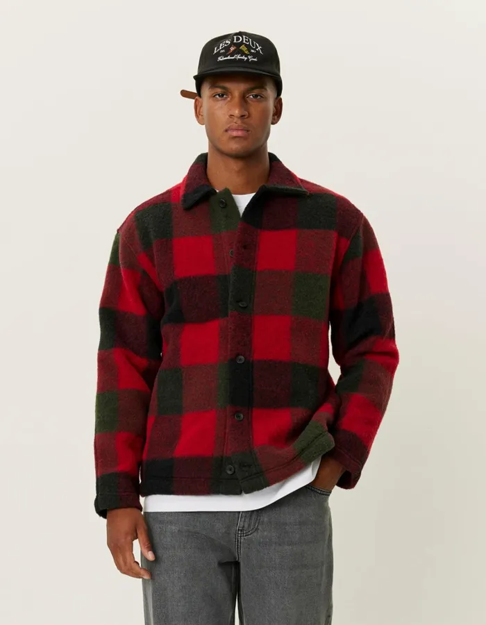 Men Les Deux ShirtsOvershirts Jermaine Overshirt 8211 RosinSalsa Red