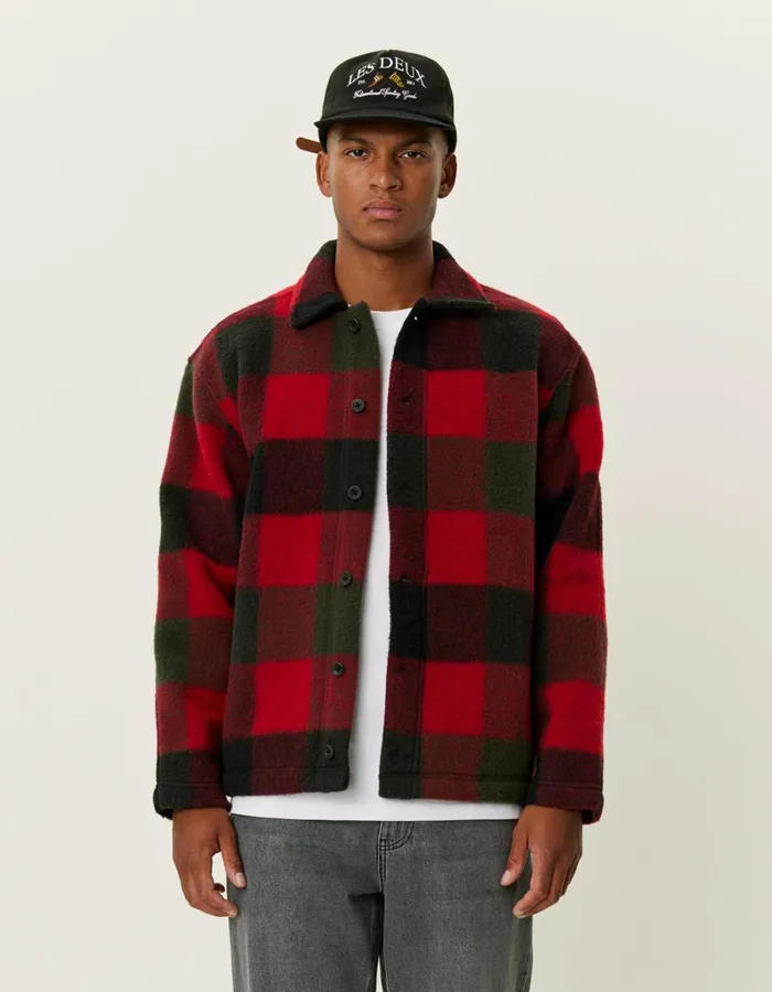 Men Les Deux ShirtsOvershirts Jermaine Overshirt 8211 RosinSalsa Red
