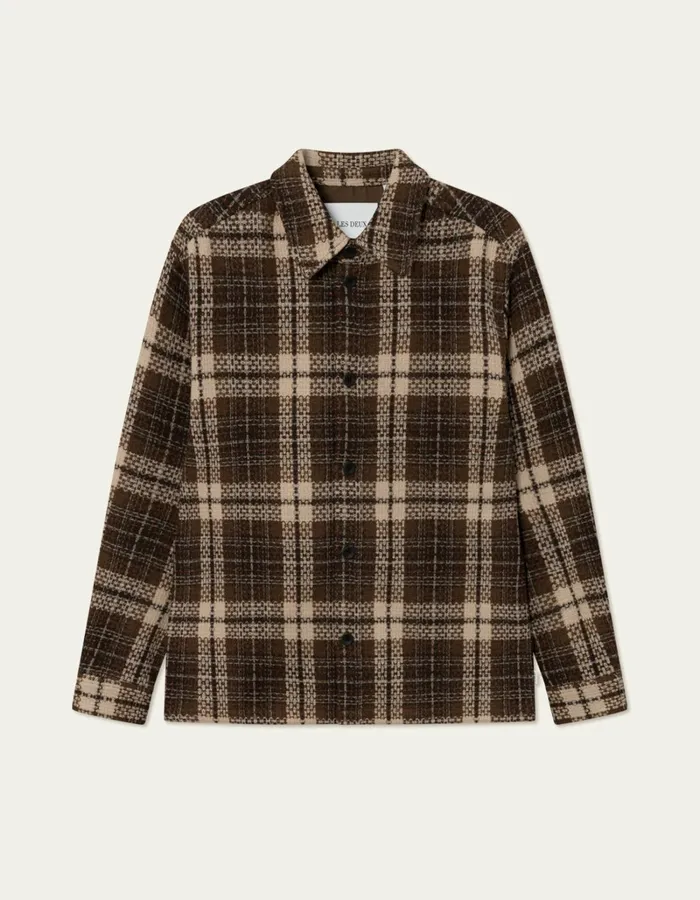 Men Les Deux ShirtsOvershirts Jonathan Check Overshirt 8211 Coffee BrownDark Sand Men Les Deux ShirtsOvershirts Jonathan Check Overshirt 8211 Coffee BrownDark Sand