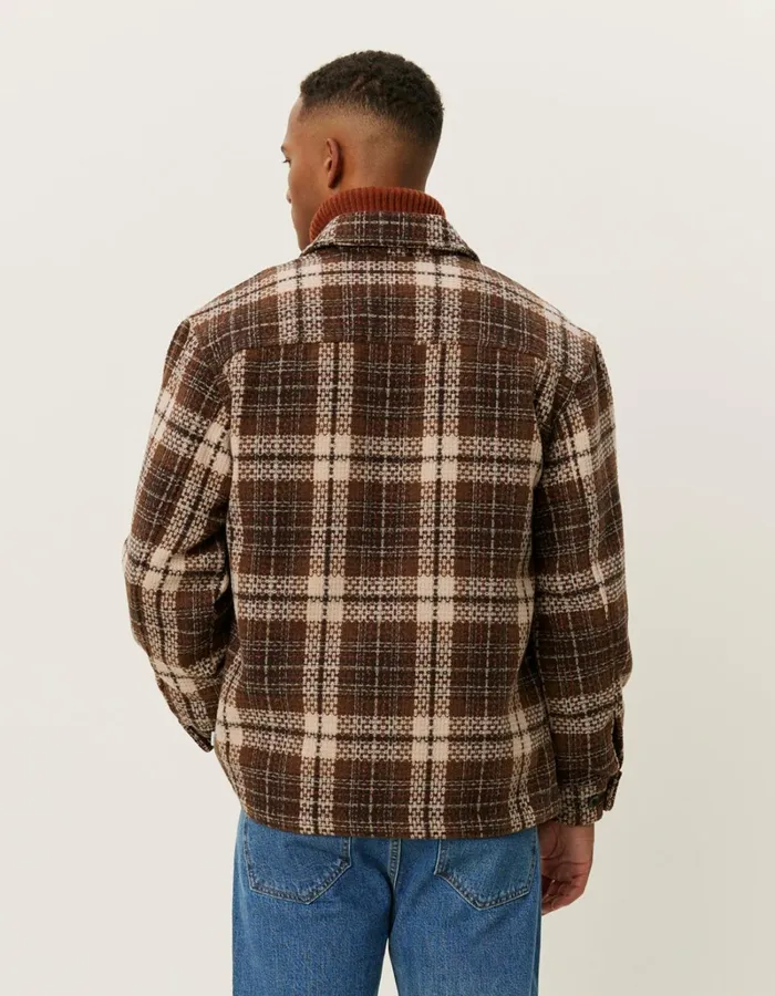Men Les Deux ShirtsOvershirts Jonathan Check Overshirt 8211 Coffee BrownDark Sand