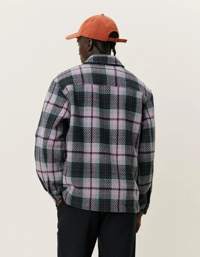 Men Les Deux ShirtsOvershirts Jonathan Check Overshirt 8211 Dark NavyOyster Rose