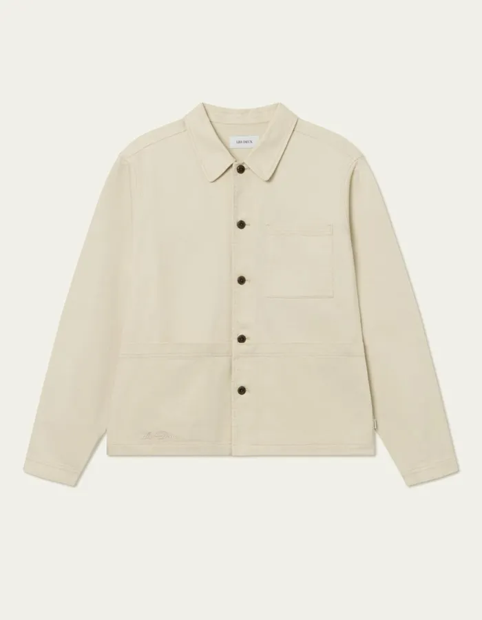 Men Les Deux ShirtsOvershirts Journey Embroidery Overshirt 8211 Ivory
