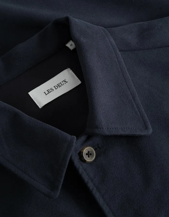 Men Les Deux ShirtsOvershirts Journey Peached Overshirt 8211 Dark Navy