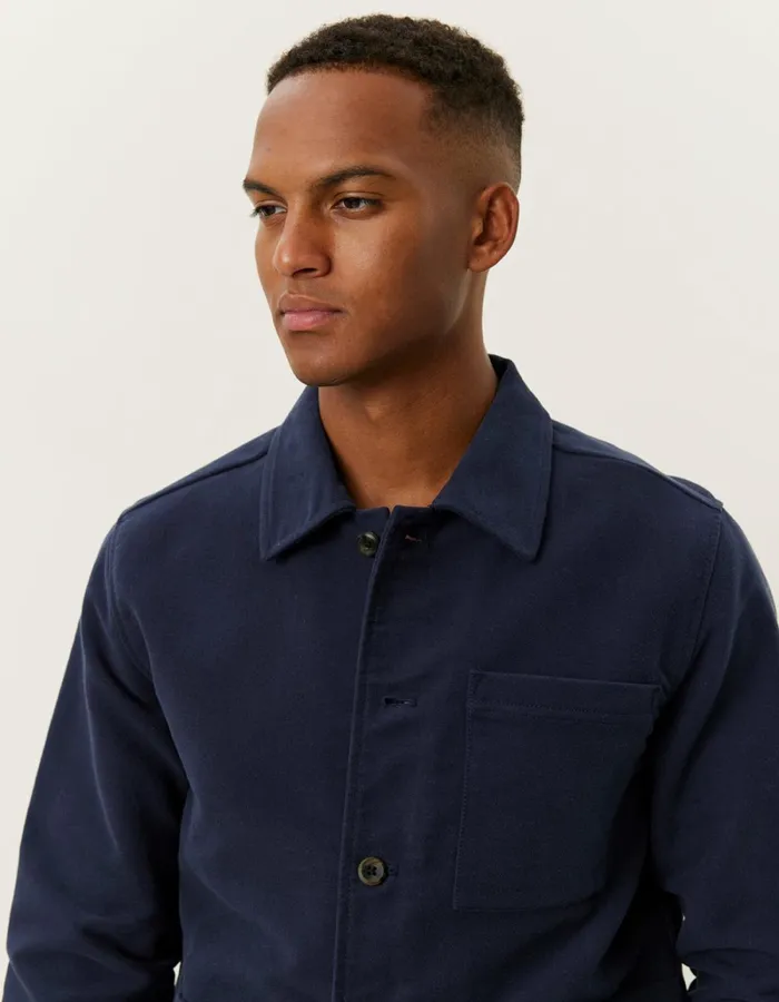 Men Les Deux ShirtsOvershirts Journey Peached Overshirt 8211 Dark Navy