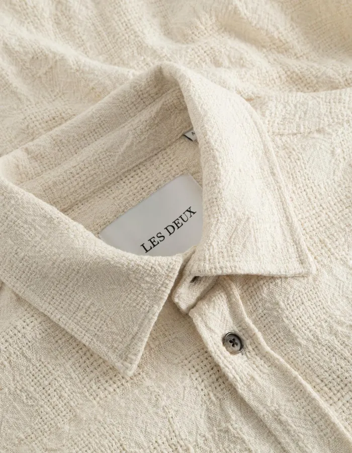 Men Les Deux ShirtsOvershirts Kaleb Structure Overshirt 8211 Ivory