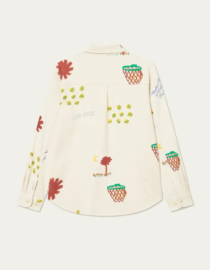 Men Les Deux ShirtsOvershirts Karl AOP Shirt 20 8211 IvoryArabian Spice