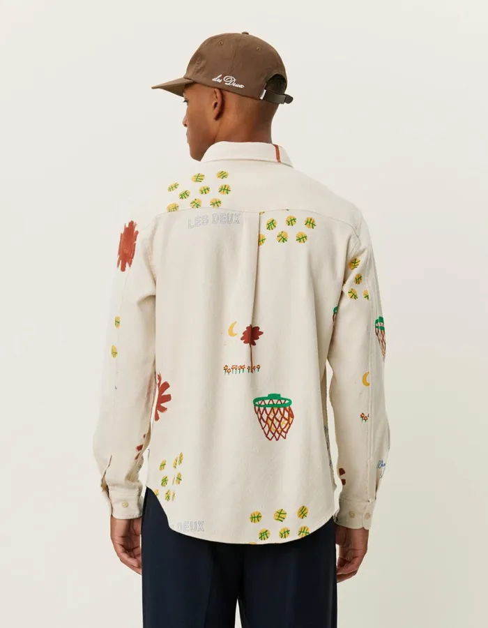 Men Les Deux ShirtsOvershirts Karl AOP Shirt 20 8211 IvoryArabian Spice