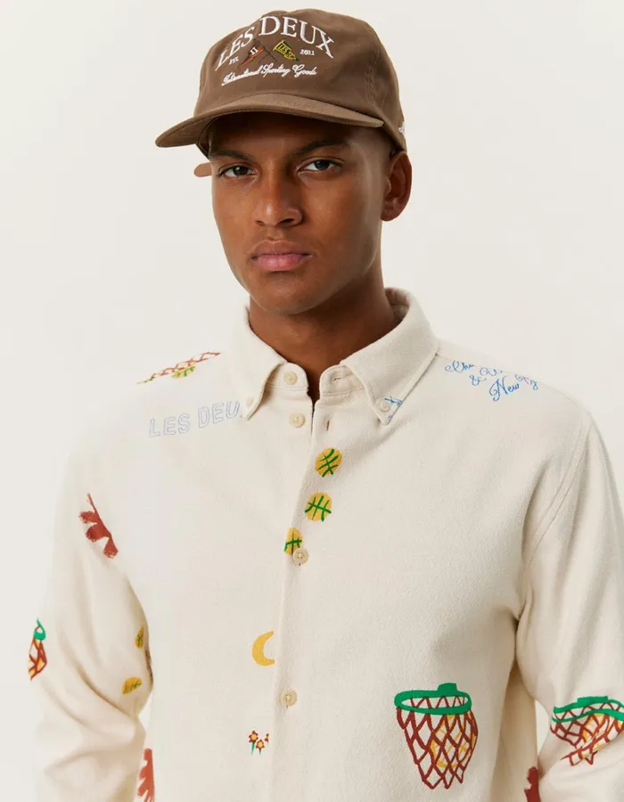 Men Les Deux ShirtsOvershirts Karl AOP Shirt 20 8211 IvoryArabian Spice