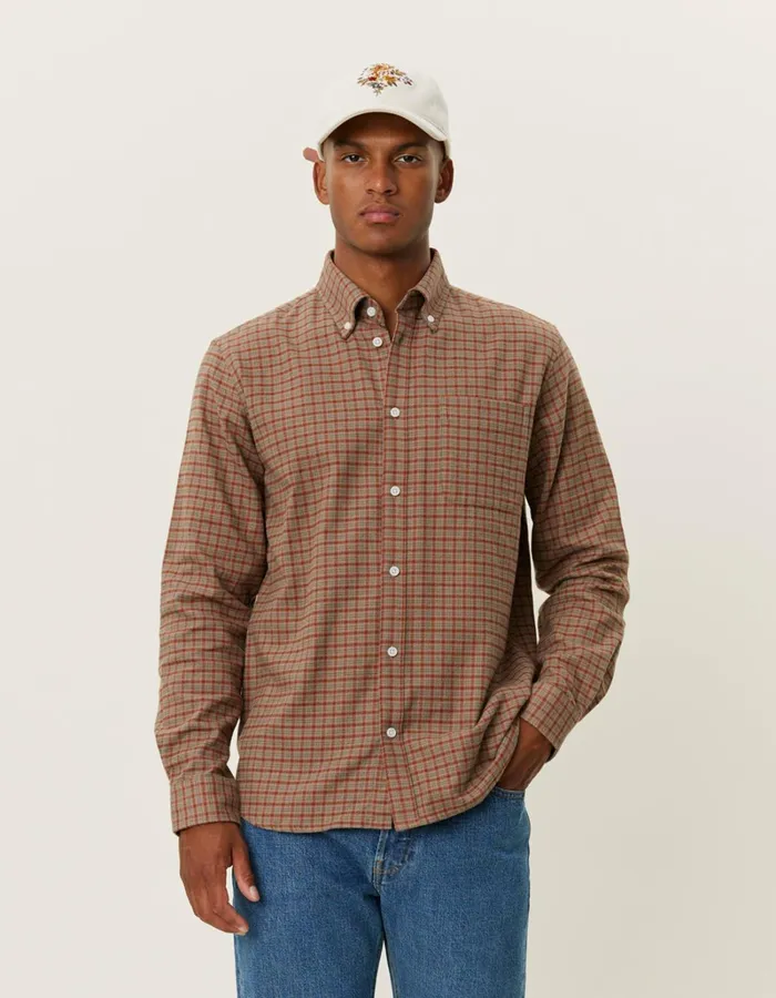 Men Les Deux ShirtsOvershirts Kent Check Shirt 20 8211 Desert TaupeArabian Spice