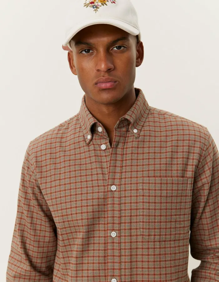 Men Les Deux ShirtsOvershirts Kent Check Shirt 20 8211 Desert TaupeArabian Spice