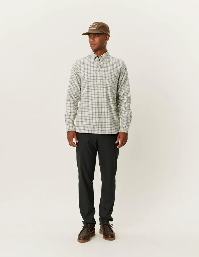 Men Les Deux ShirtsOvershirts Kent Check Shirt 20 8211 IvoryLight Grey Melange