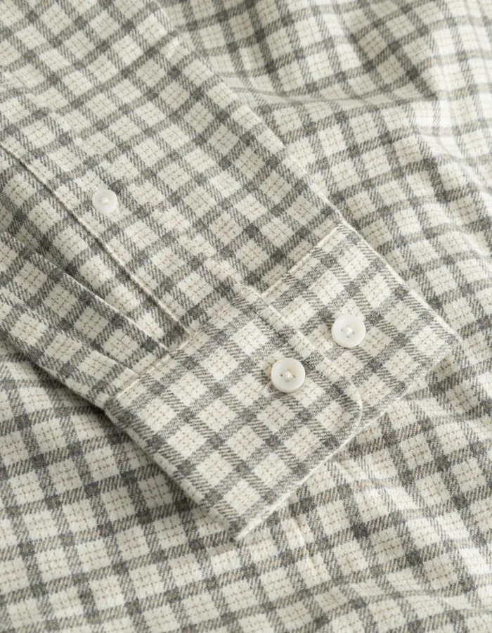 Men Les Deux ShirtsOvershirts Kent Check Shirt 20 8211 IvoryLight Grey Melange