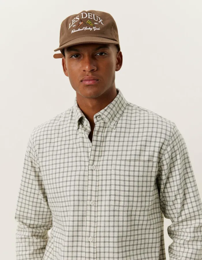 Men Les Deux ShirtsOvershirts Kent Check Shirt 20 8211 IvoryLight Grey Melange