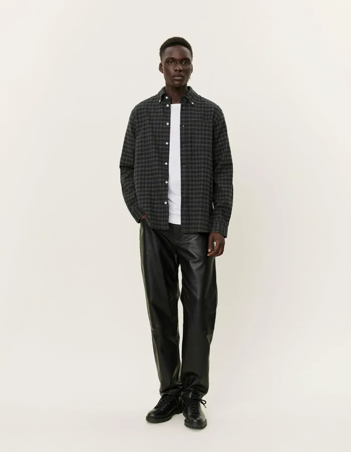 Men Les Deux ShirtsOvershirts Kent Check Shirt 20 8211 Pine GreenBlack