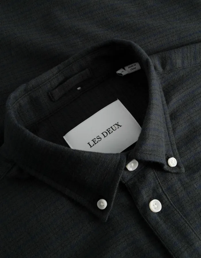 Men Les Deux ShirtsOvershirts Kent Check Shirt 20 8211 RosinDark Navy