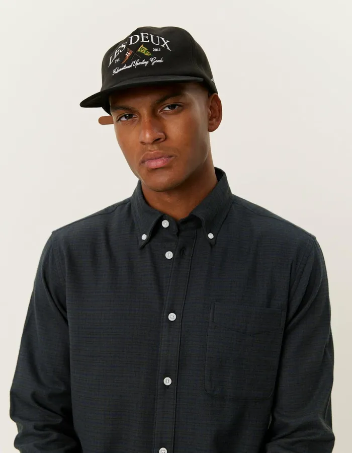 Men Les Deux ShirtsOvershirts Kent Check Shirt 20 8211 RosinDark Navy