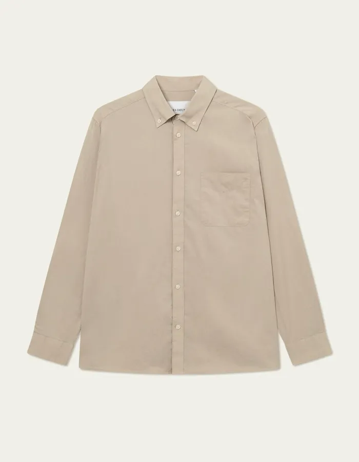 Men Les Deux ShirtsOvershirts Kent Light Oxford Shirt 8211 Light Desert Sand