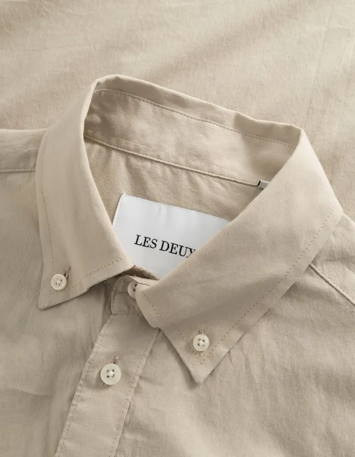 Men Les Deux ShirtsOvershirts Kent Light Oxford Shirt 8211 Light Desert Sand