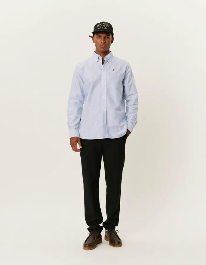 Men Les Deux ShirtsOvershirts Kent Oxford Shirt 20 8211 Light BlueWhite