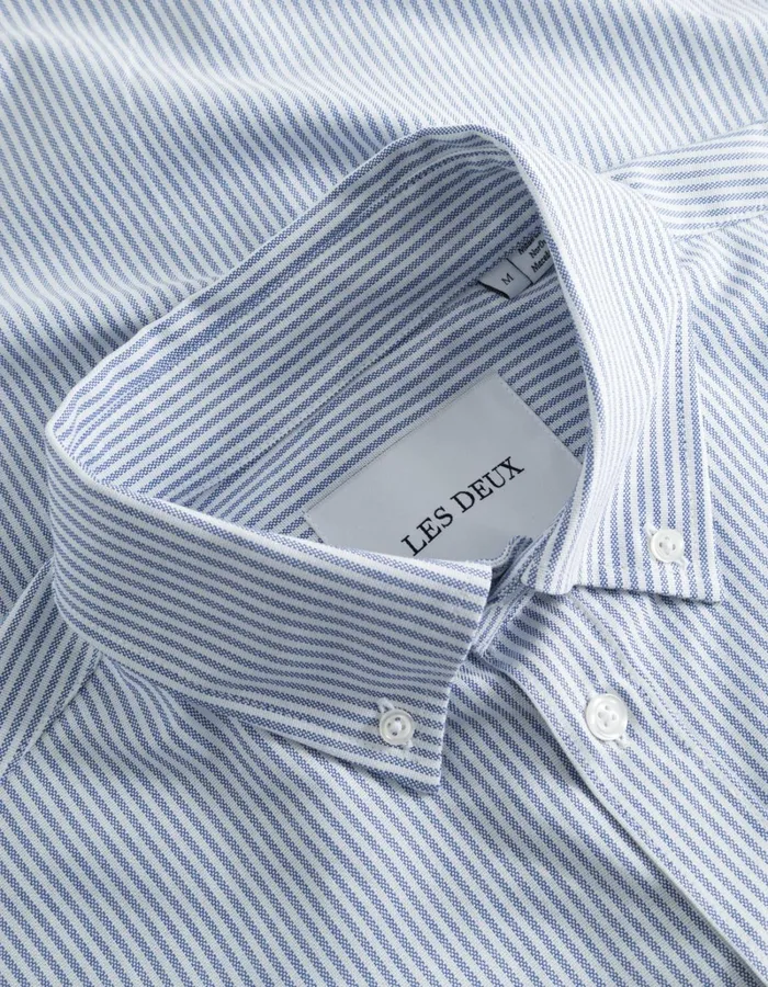 Men Les Deux ShirtsOvershirts Kent Oxford Shirt 20 8211 Light BlueWhite