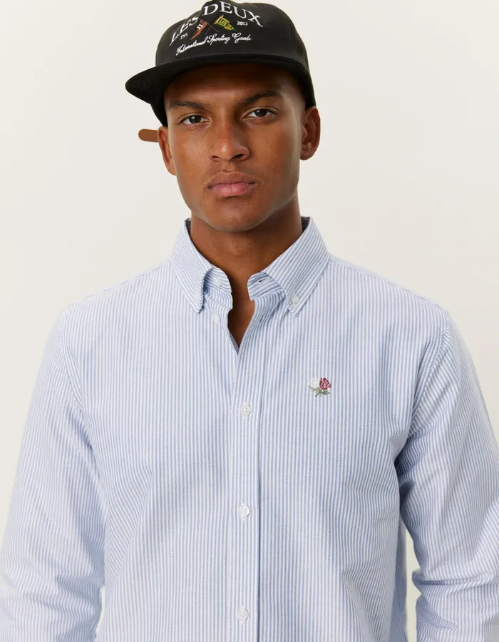 Men Les Deux ShirtsOvershirts Kent Oxford Shirt 20 8211 Light BlueWhite