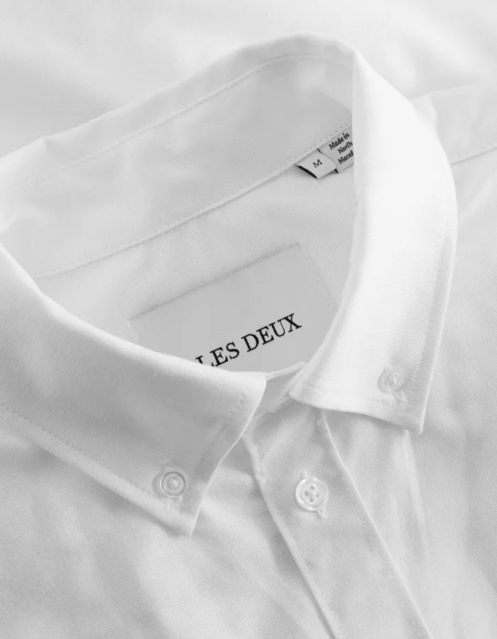 Men Les Deux ShirtsOvershirts Kent Oxford Shirt 8211 WhiteWhite