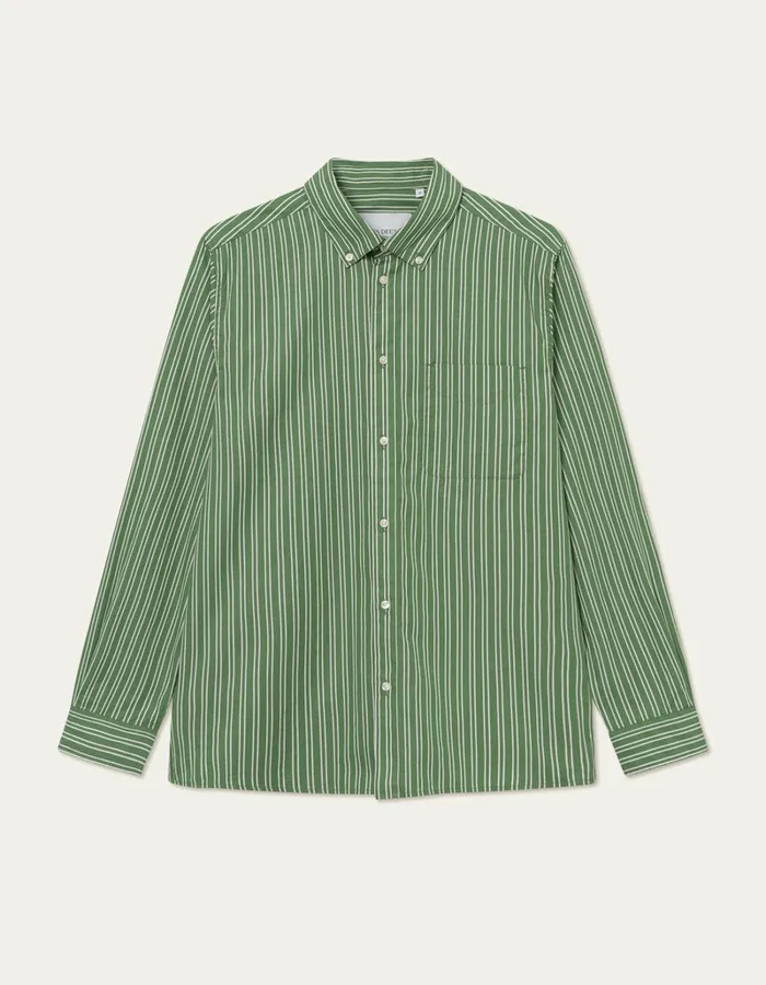 Men Les Deux ShirtsOvershirts Kent Poplin Shirt 8211 Light IvoryVintage Green Men Les Deux ShirtsOvershirts Kent Poplin Shirt 8211 Light IvoryVintage Green