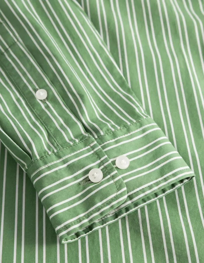 Men Les Deux ShirtsOvershirts Kent Poplin Shirt 8211 Light IvoryVintage Green