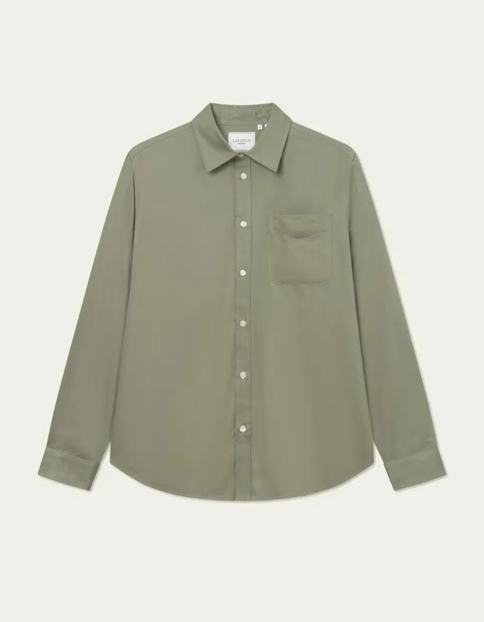 Men Les Deux ShirtsOvershirts Kent Tencel Shirt 8211 Lichen Green