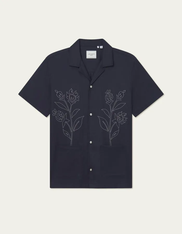 Men Les Deux ShirtsOvershirts Kingsley AOE SS Shirt 8211 Dark Navy