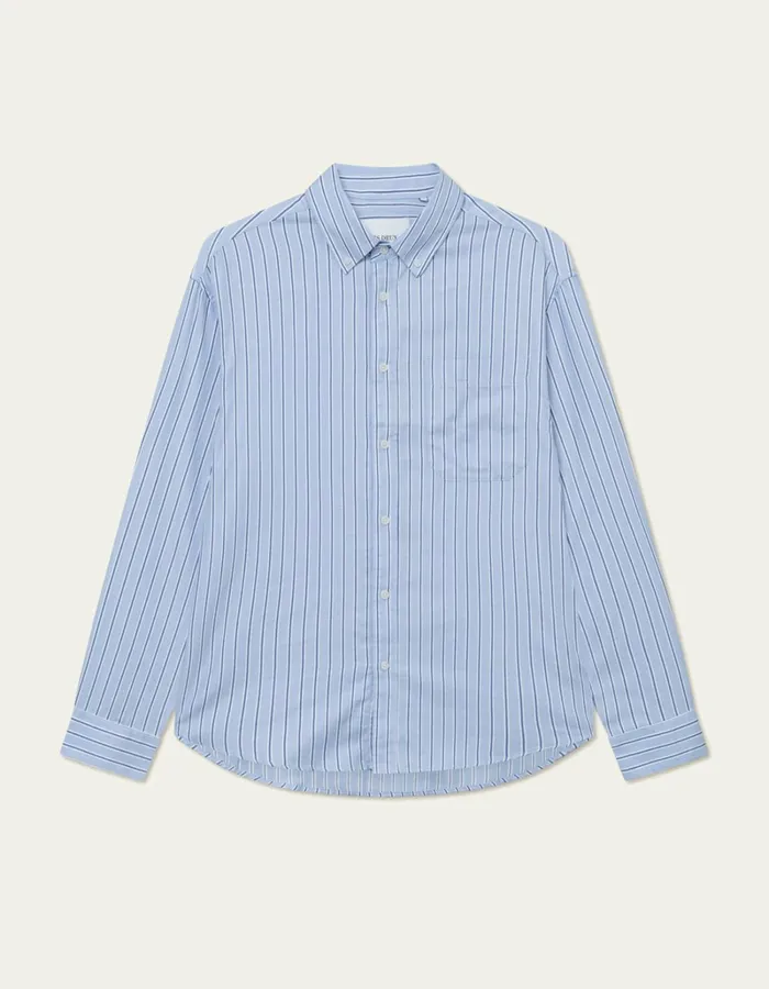 Men Les Deux ShirtsOvershirts Kolton Herringbone Poplin Shirt 8211 WhiteBel Air Blue Men Les Deux ShirtsOvershirts Kolton Herringbone Poplin Shirt 8211 WhiteBel Air Blue