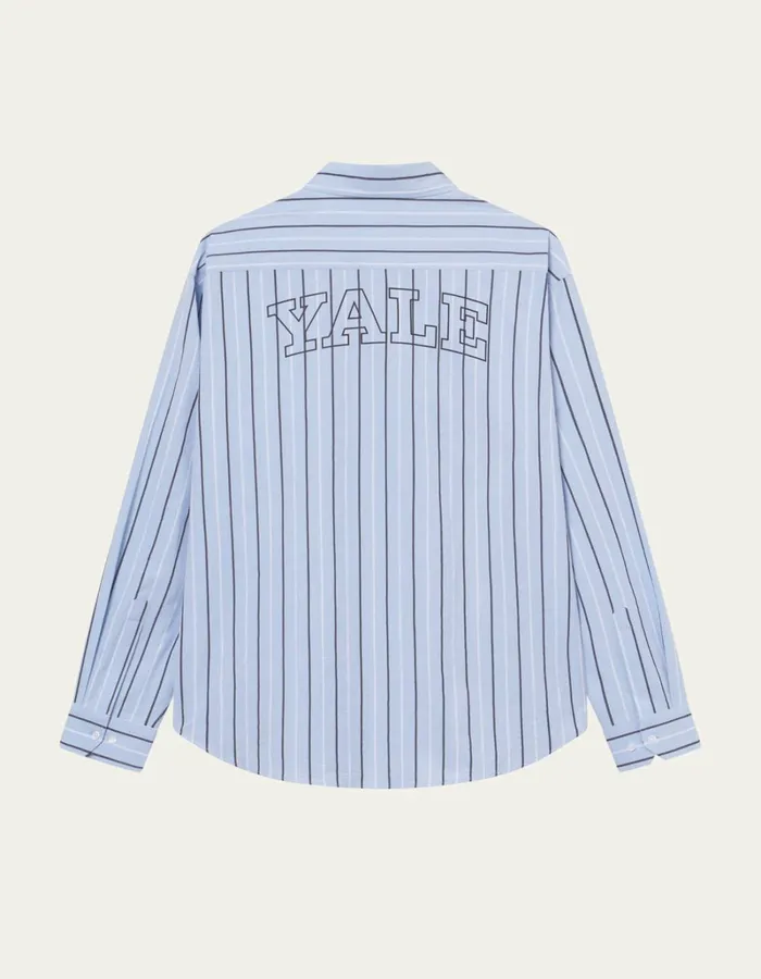 Men Les Deux ShirtsOvershirts Kolton Striped Yale Shirt 8211 Sky BlueBlack