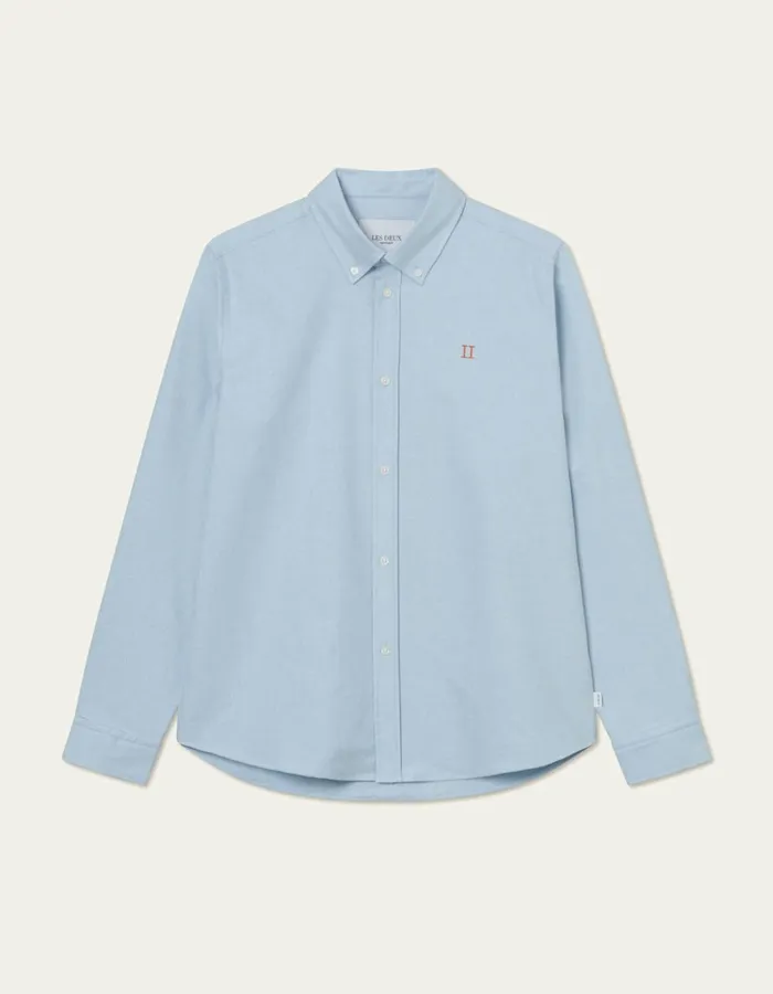 Men Les Deux ShirtsOvershirts Konrad Contrast Oxford Shirt 8211 Light Blue