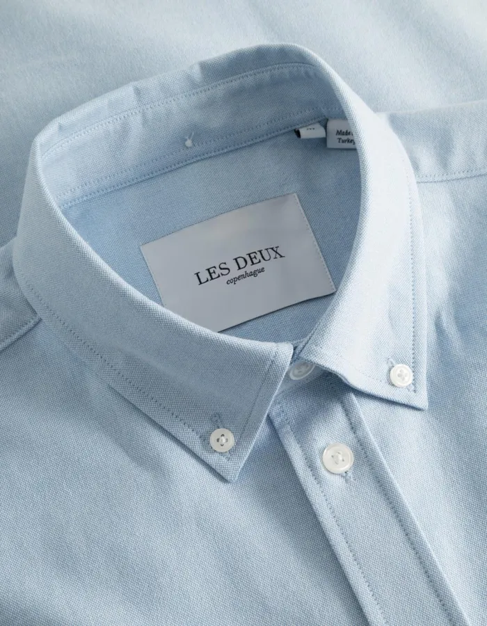 Men Les Deux ShirtsOvershirts Konrad Contrast Oxford Shirt 8211 Light Blue