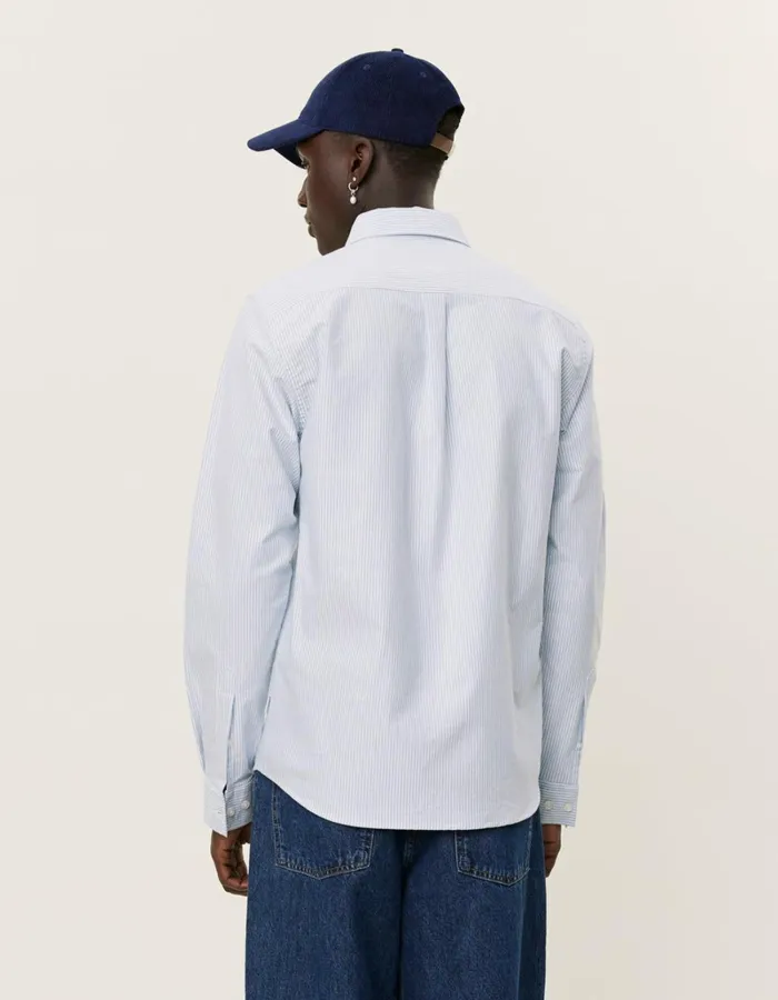 Men Les Deux ShirtsOvershirts Konrad Contrast Oxford Shirt 8211 Light BlueWhite