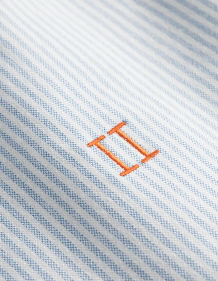 Men Les Deux ShirtsOvershirts Konrad Contrast Oxford Shirt 8211 Light BlueWhite