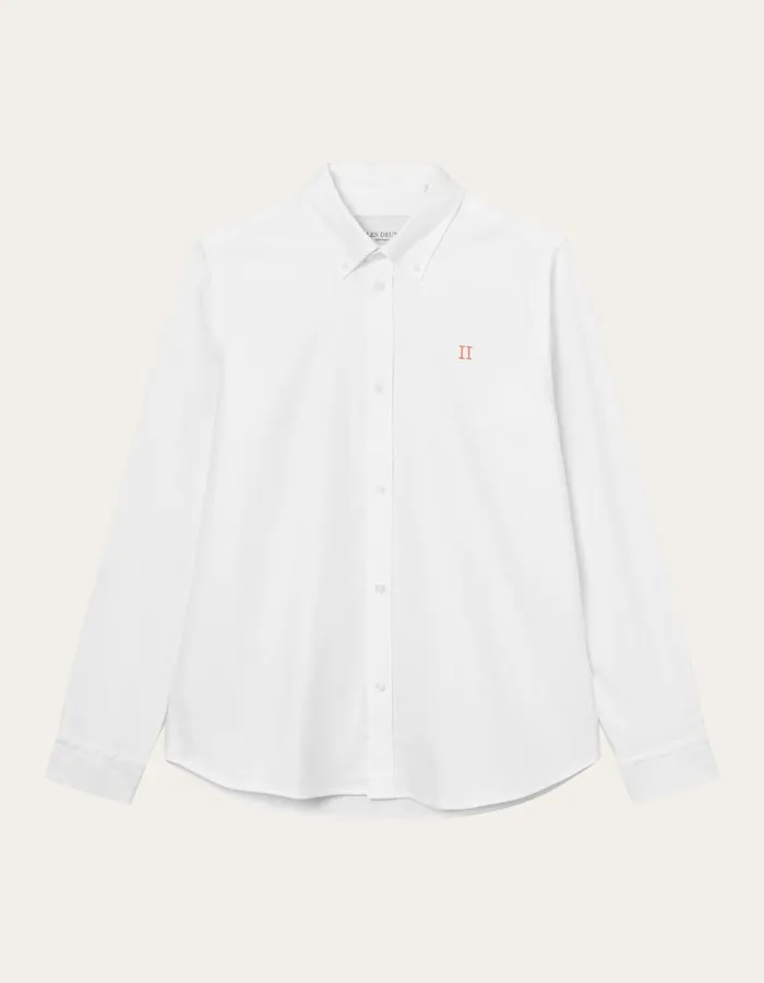 Men Les Deux ShirtsOvershirts Konrad Contrast Oxford Shirt 8211 WhiteWhite