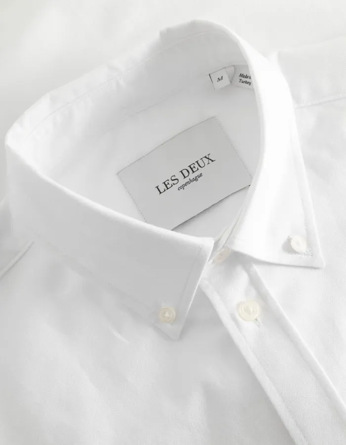 Men Les Deux ShirtsOvershirts Konrad Contrast Oxford Shirt 8211 WhiteWhite