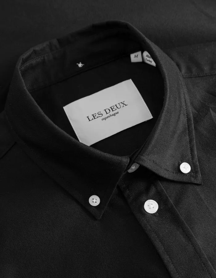 Men Les Deux ShirtsOvershirts Konrad Oxford Shirt 8211 Seasonal 8211 BlackBlack