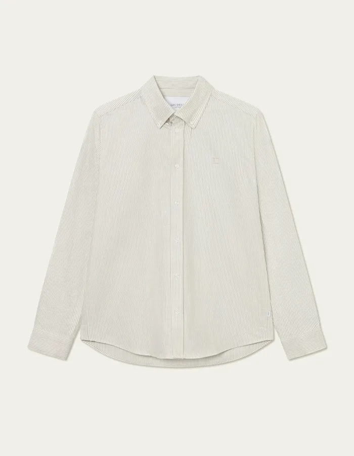 Men Les Deux ShirtsOvershirts Konrad Stripe Oxford Shirt 8211 Light IvoryGargoyle Men Les Deux ShirtsOvershirts Konrad Stripe Oxford Shirt 8211 Light IvoryGargoyle