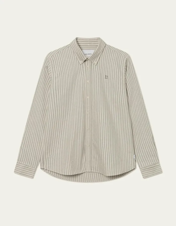 Men Les Deux ShirtsOvershirts Konrad Stripe Oxford Shirt 8211 Light IvoryRosin Men Les Deux ShirtsOvershirts Konrad Stripe Oxford Shirt 8211 Light IvoryRosin