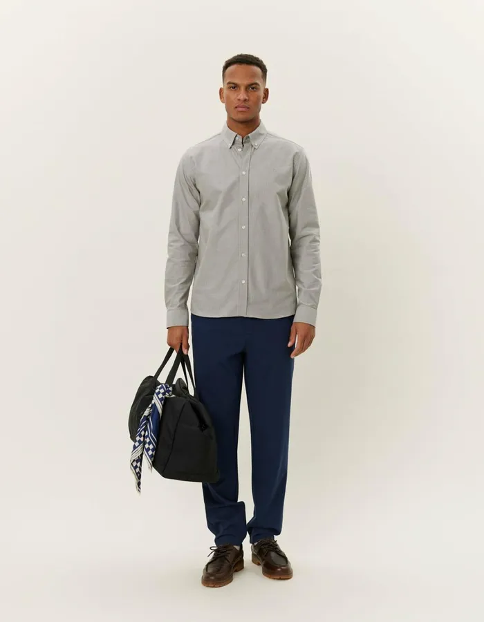 Men Les Deux ShirtsOvershirts Konrad Stripe Oxford Shirt 8211 Light SandBlueprint