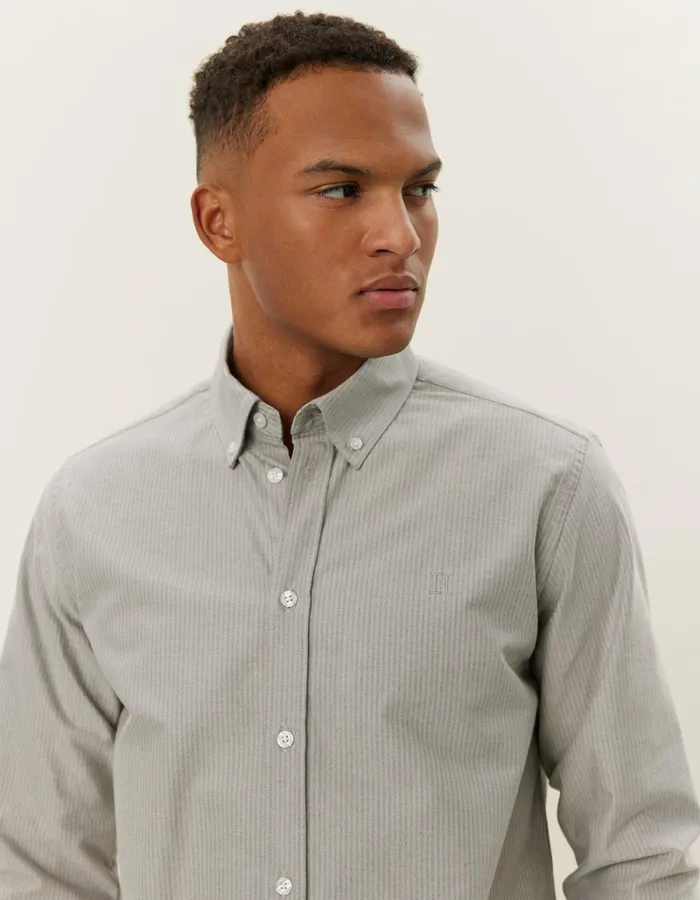 Men Les Deux ShirtsOvershirts Konrad Stripe Oxford Shirt 8211 Light SandBlueprint
