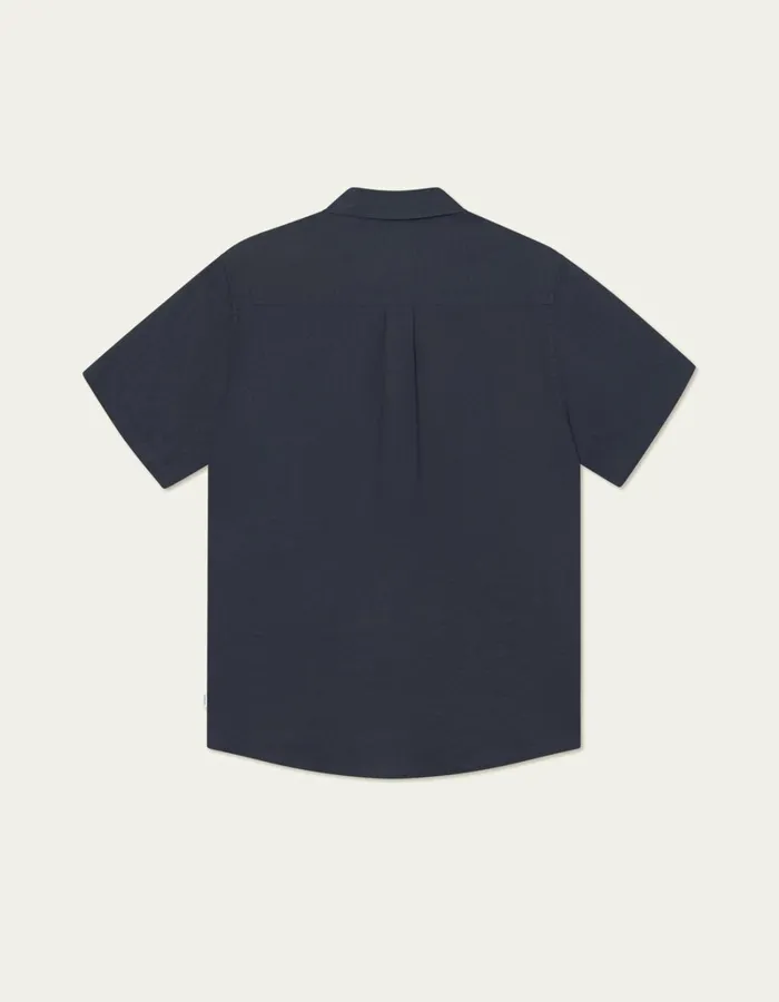 Men Les Deux ShirtsOvershirts Kris Linen SS Shirt 8211 Dark Navy