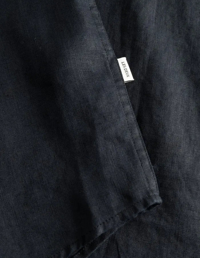 Men Les Deux ShirtsOvershirts Kris Linen SS Shirt 8211 Dark Navy