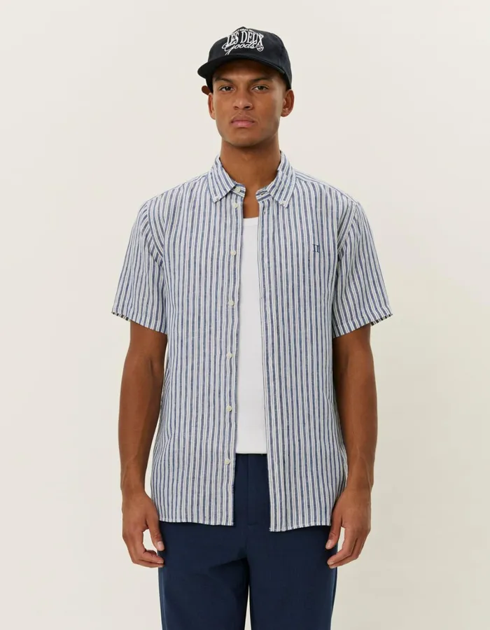 Men Les Deux ShirtsOvershirts Kris Linen SS Shirt 8211 Light IvoryBlueprint